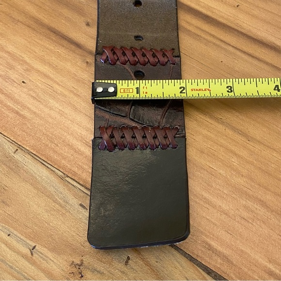 NINE WEST / Leather Patch Work Belt Size L - Picture 7 of 7
